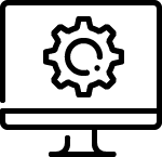 computer with gear icon